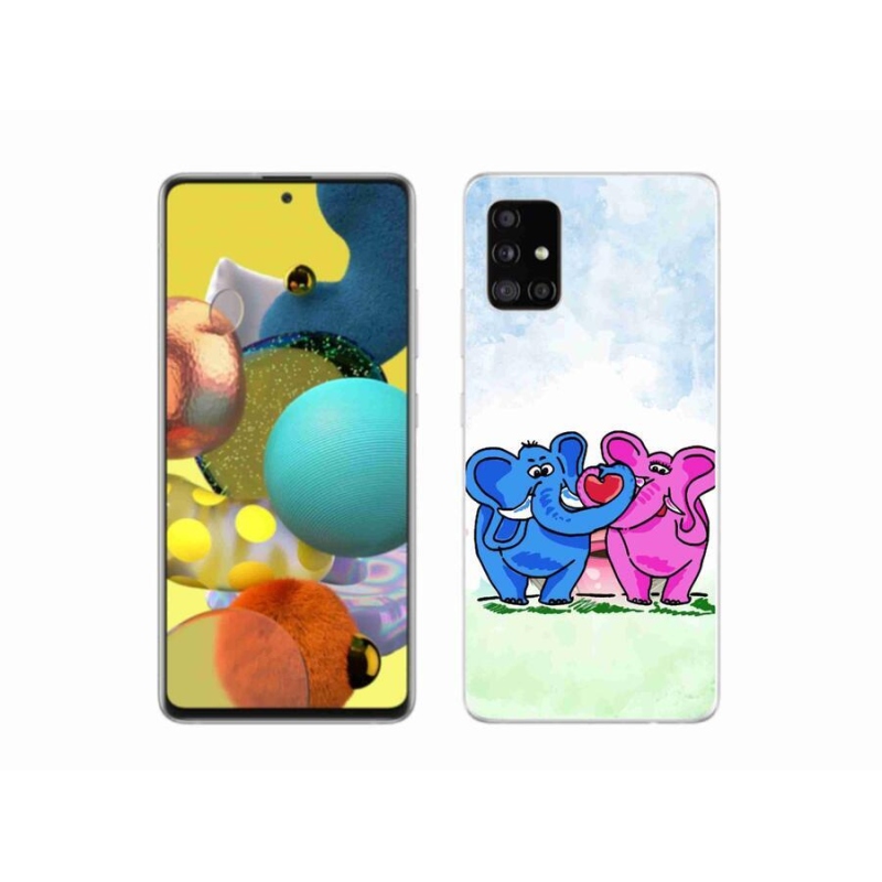 Gelový kryt mmCase na mobil Samsung Galaxy A51 - zamilovaní sloni