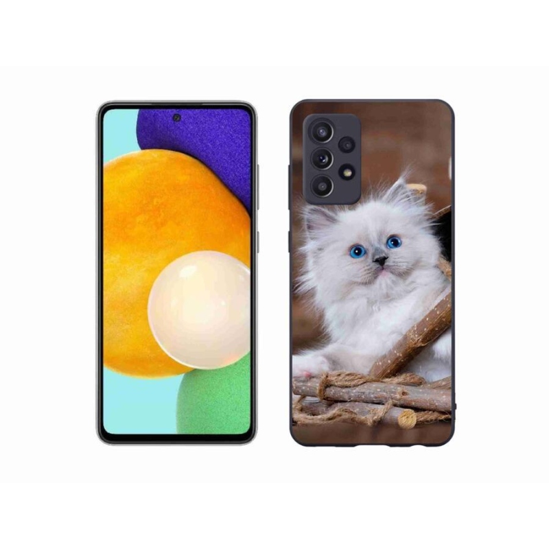 Gelový kryt mmCase na mobil Samsung Galaxy A52/A52 5G - bílé kotě