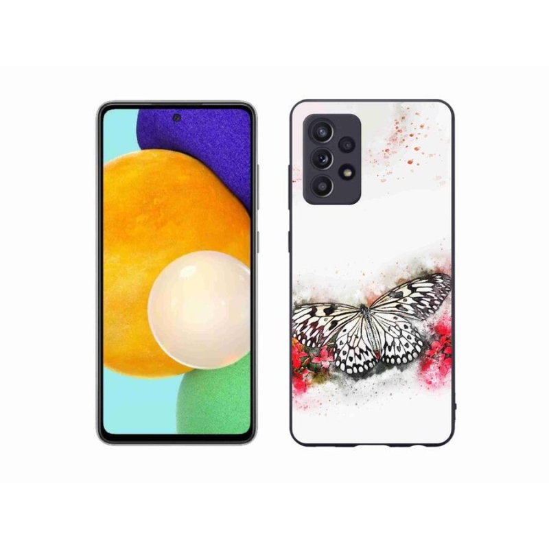 Gelový kryt mmCase na mobil Samsung Galaxy A52/A52 5G - černobílý motýl