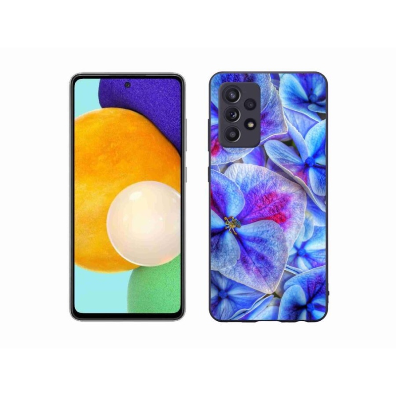 Gelový kryt mmCase na mobil Samsung Galaxy A52/A52 5G - modré květy 1