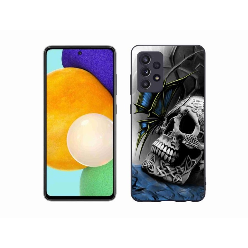Gelový kryt mmCase na mobil Samsung Galaxy A52/A52 5G - motýl a lebka