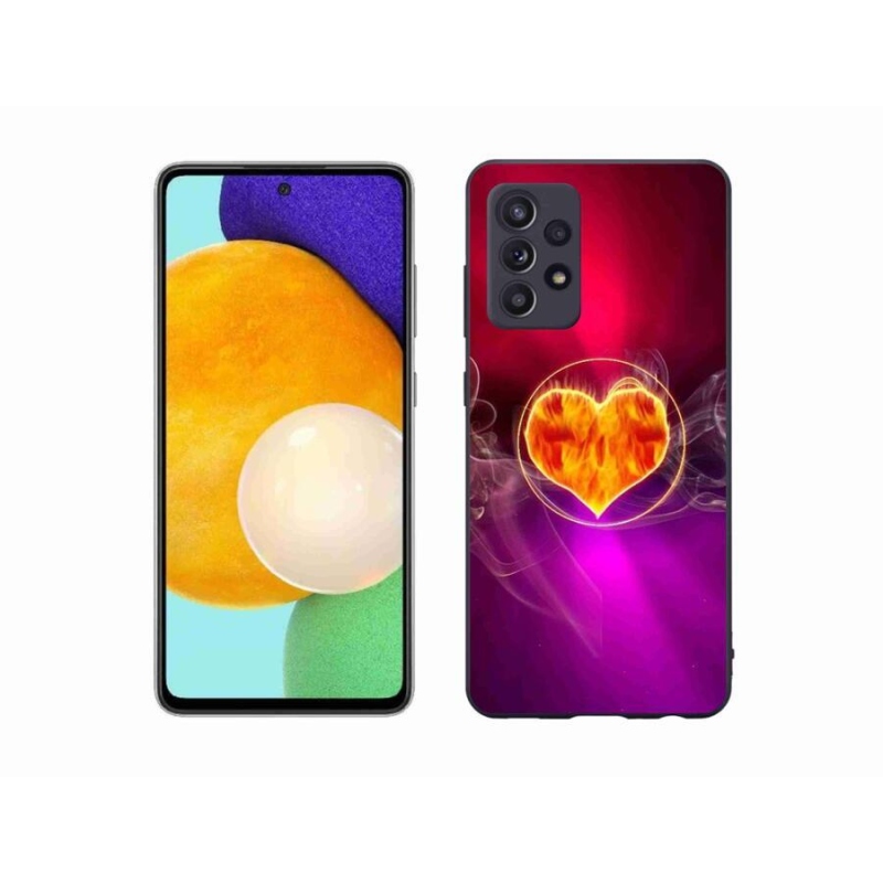 Gelový kryt mmCase na mobil Samsung Galaxy A52/A52 5G - ohnivé srdce