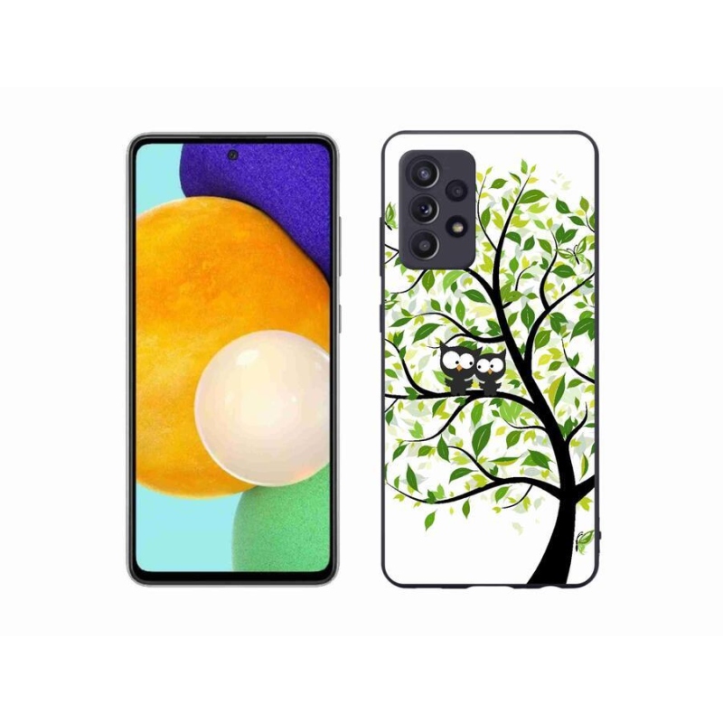 Gelový kryt mmCase na mobil Samsung Galaxy A52/A52 5G - sovičky na stromě