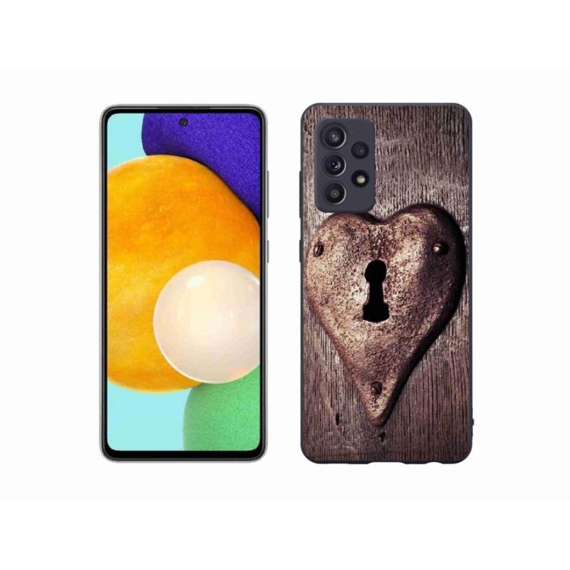 Gelový kryt mmCase na mobil Samsung Galaxy A52/A52 5G - zámek ve tvaru srdce