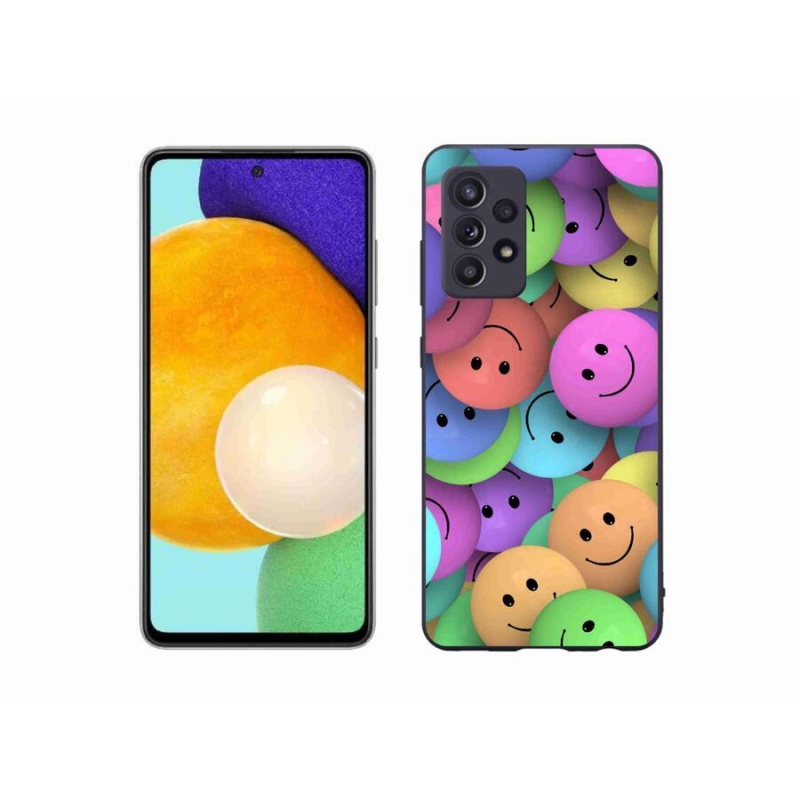 Gelový kryt mmCase na mobil Samsung Galaxy A52s 5G - barevní smajlíci