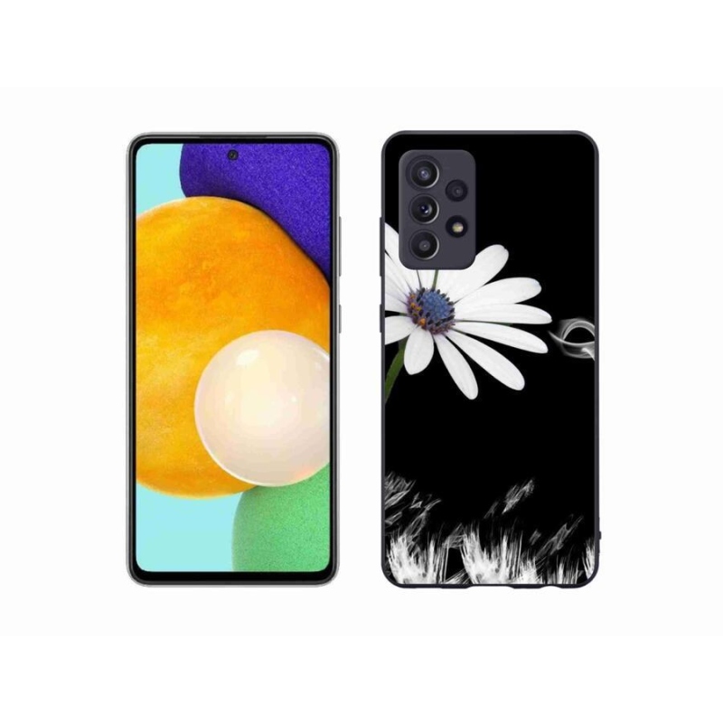 Gelový kryt mmCase na mobil Samsung Galaxy A52s 5G - bílá květina