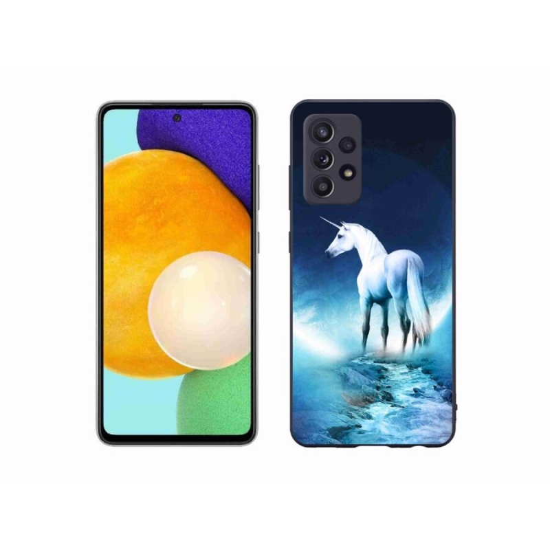 Gelový kryt mmCase na mobil Samsung Galaxy A52s 5G - bílý jednorožec