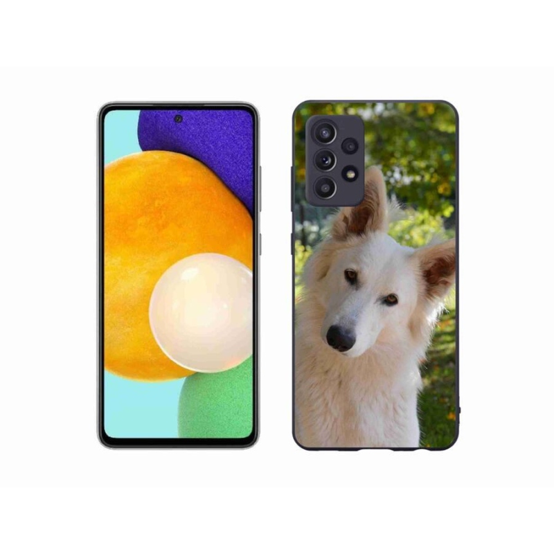 Gelový kryt mmCase na mobil Samsung Galaxy A52s 5G - bílý švýcarský ovčák 1