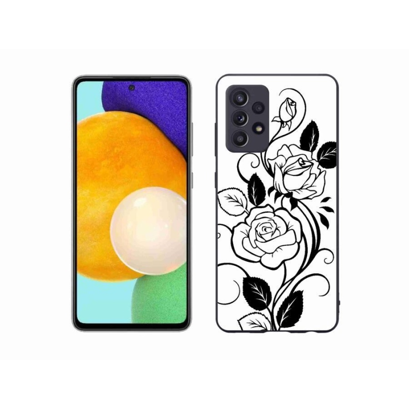 Gelový kryt mmCase na mobil Samsung Galaxy A52s 5G - černobílá růže