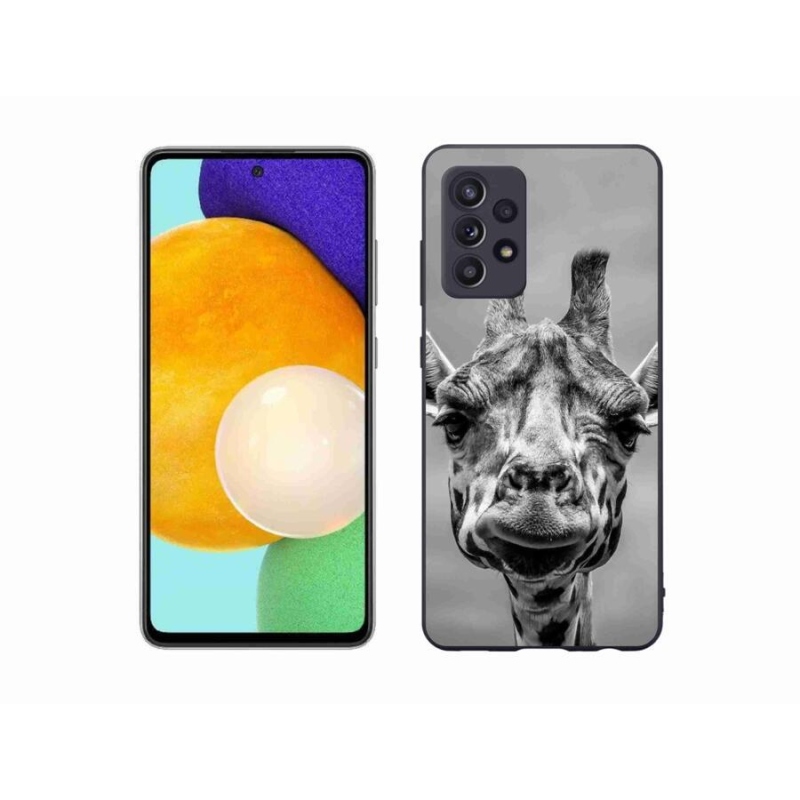 Gelový kryt mmCase na mobil Samsung Galaxy A52s 5G - černobílá žirafa