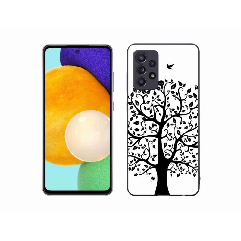 Gelový kryt mmCase na mobil Samsung Galaxy A52s 5G - černobílý strom