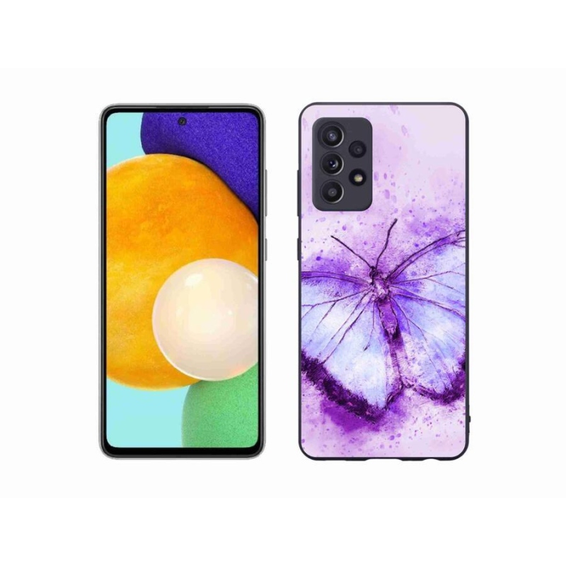 Gelový kryt mmCase na mobil Samsung Galaxy A52s 5G - fialový motýl