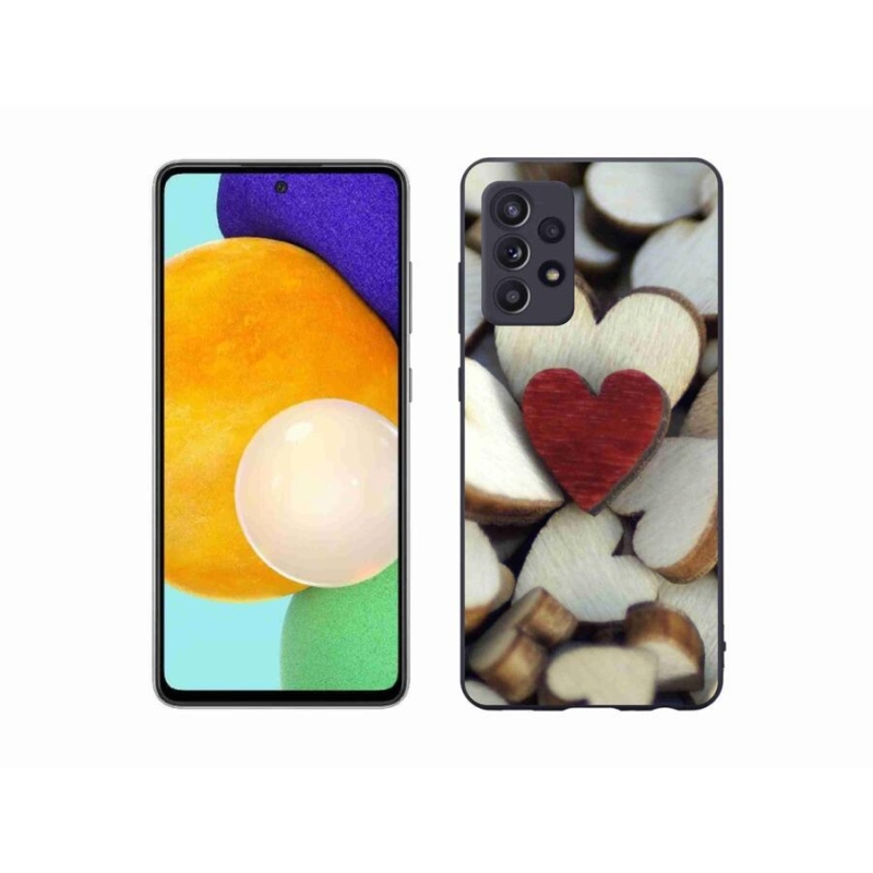 Gelový kryt mmCase na mobil Samsung Galaxy A52s 5G - gravírované červené srdce
