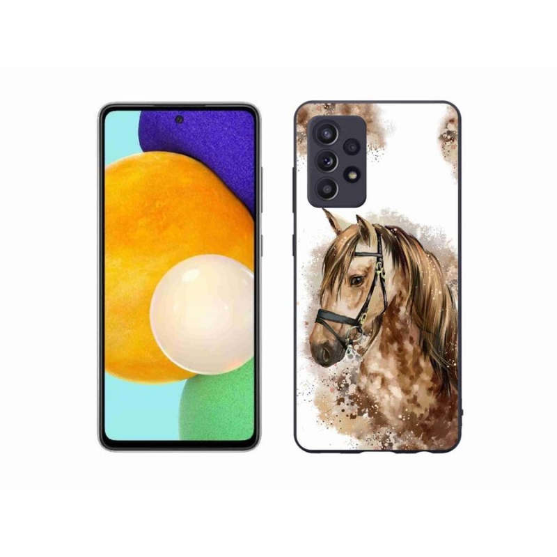 Gelový kryt mmCase na mobil Samsung Galaxy A52s 5G - hnědý kreslený kůň