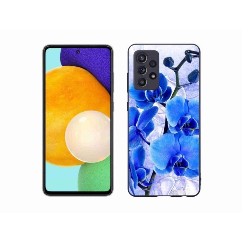 Gelový kryt mmCase na mobil Samsung Galaxy A52s 5G - modré květy