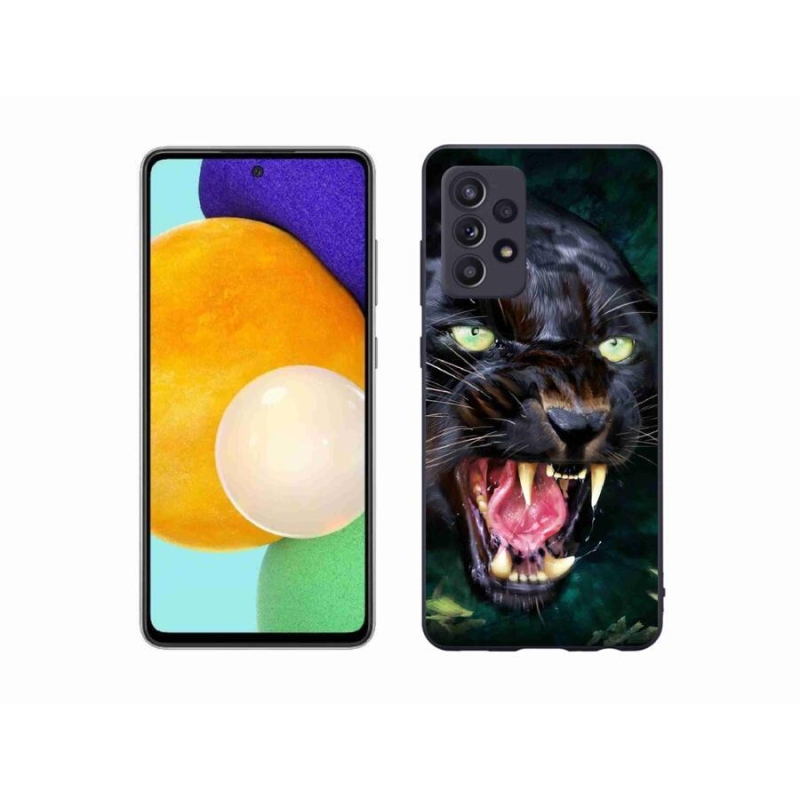 Gelový kryt mmCase na mobil Samsung Galaxy A52s 5G - rozzuřený černý panter