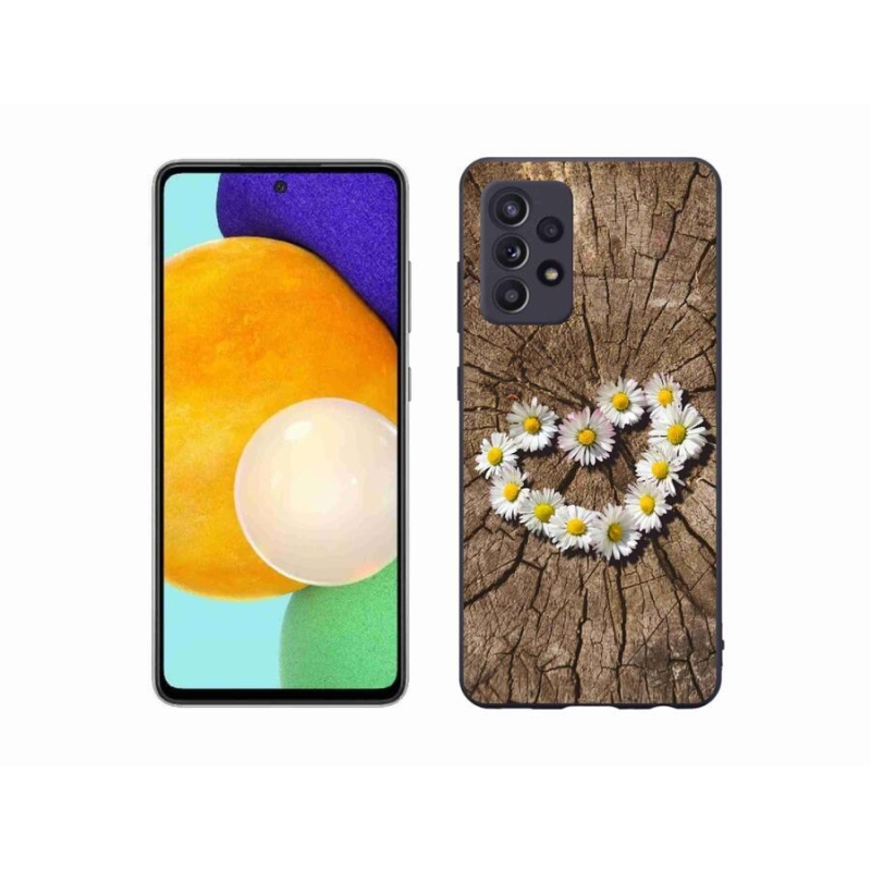 Gelový kryt mmCase na mobil Samsung Galaxy A52s 5G - srdce z kopretin