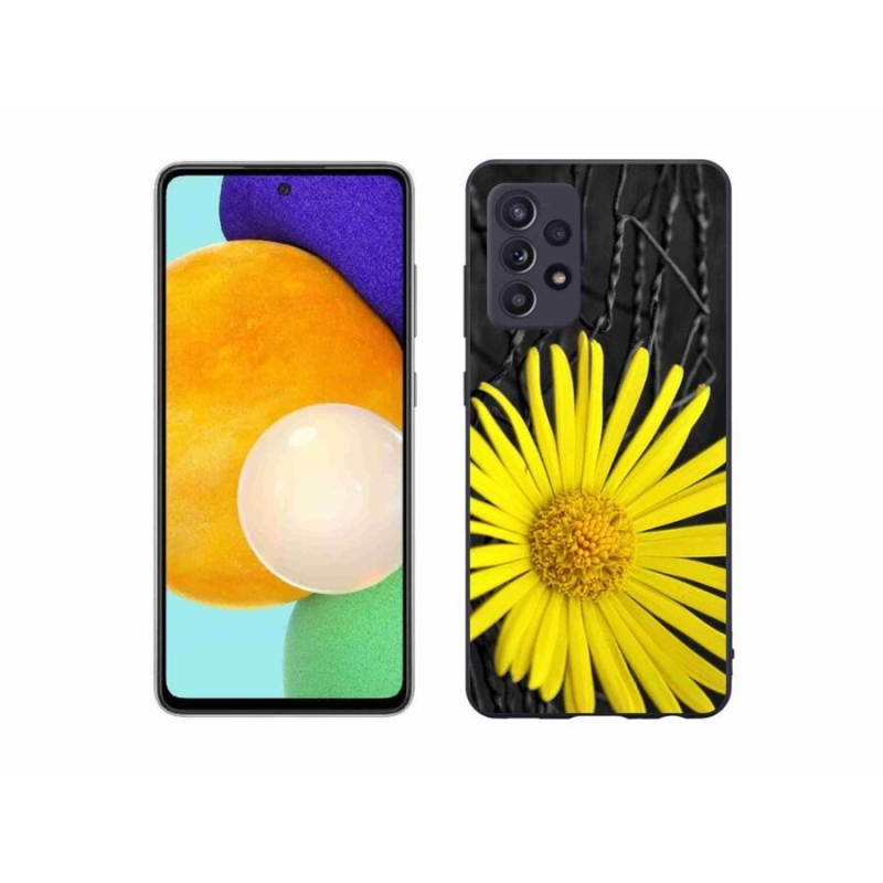 Gelový kryt mmCase na mobil Samsung Galaxy A52s 5G - žlutá květina
