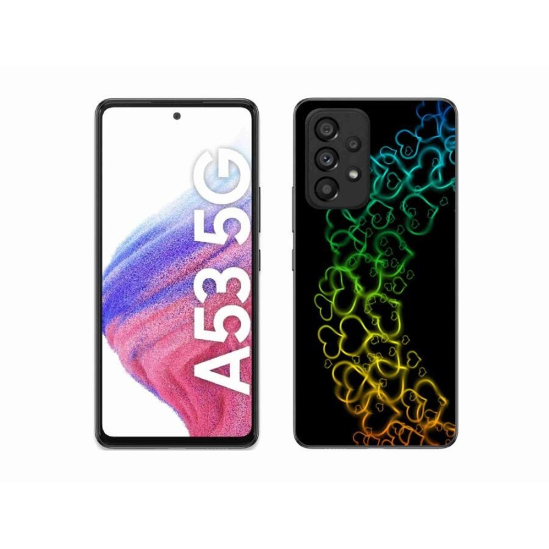 Gelový kryt mmCase na mobil Samsung Galaxy A53 5G - barevná srdíčka
