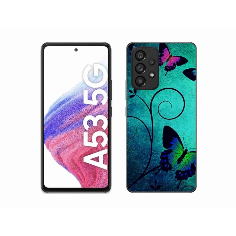 Gelový kryt mmCase na mobil Samsung Galaxy A53 5G - barevní motýli