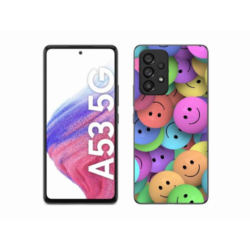 Gelový kryt mmCase na mobil Samsung Galaxy A53 5G - barevní smajlíci