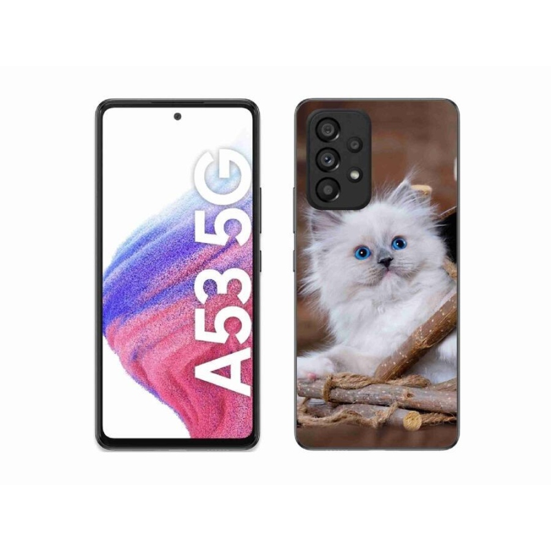 Gelový kryt mmCase na mobil Samsung Galaxy A53 5G - bílé kotě