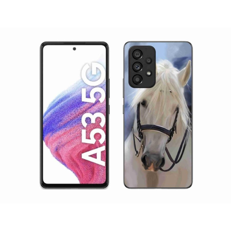 Gelový kryt mmCase na mobil Samsung Galaxy A53 5G - bílý kůň