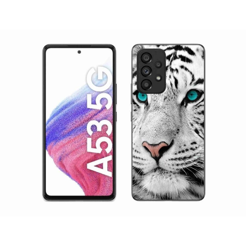 Gelový kryt mmCase na mobil Samsung Galaxy A53 5G - bílý tygr