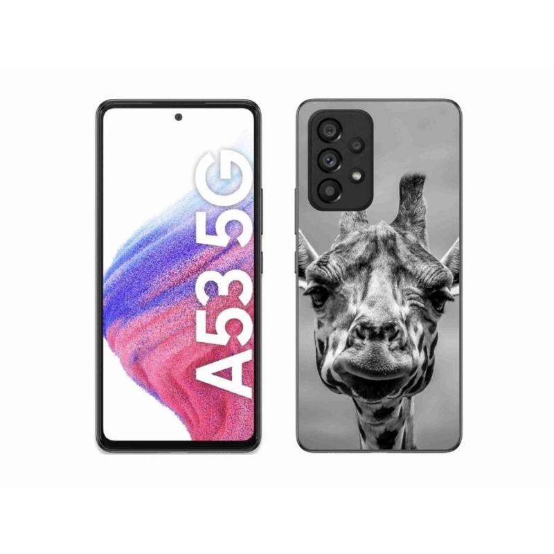 Gelový kryt mmCase na mobil Samsung Galaxy A53 5G - černobílá žirafa