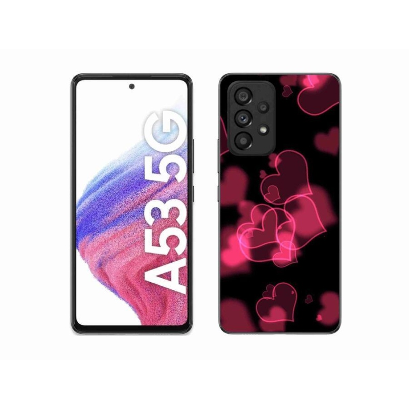 Gelový kryt mmCase na mobil Samsung Galaxy A53 5G - červená srdíčka