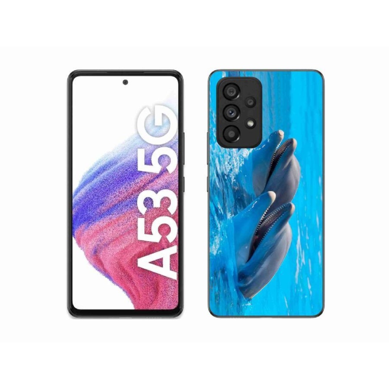 Gelový kryt mmCase na mobil Samsung Galaxy A53 5G - delfíni