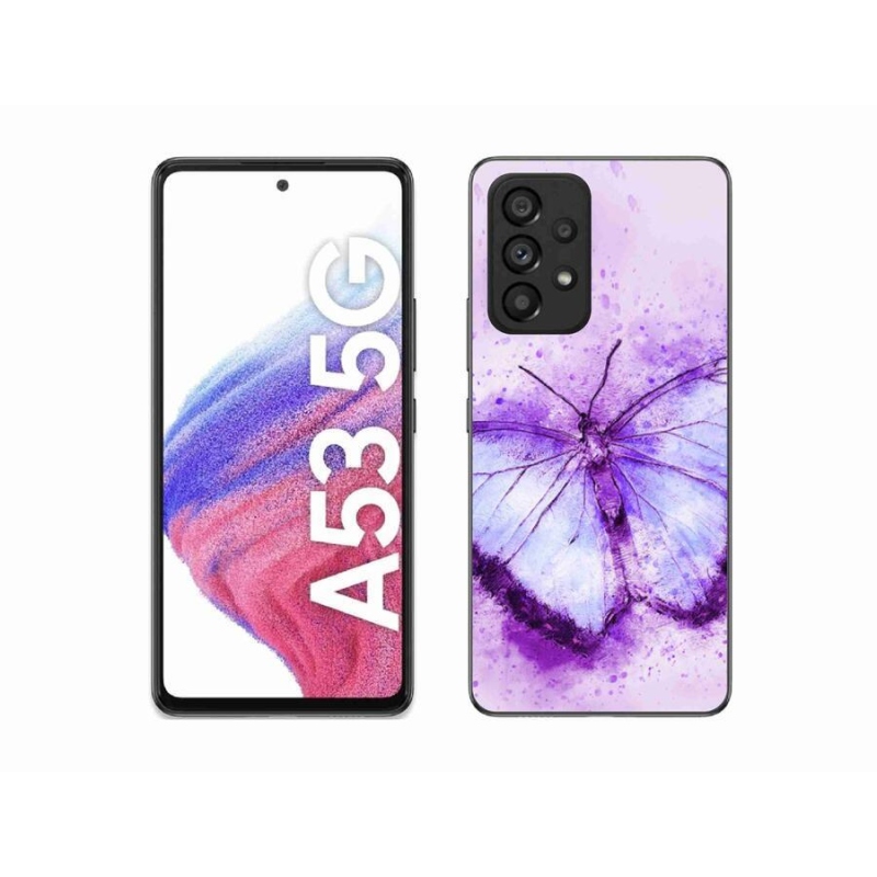 Gelový kryt mmCase na mobil Samsung Galaxy A53 5G - fialový motýl