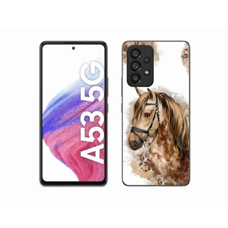 Gelový kryt mmCase na mobil Samsung Galaxy A53 5G - hnědý kreslený kůň