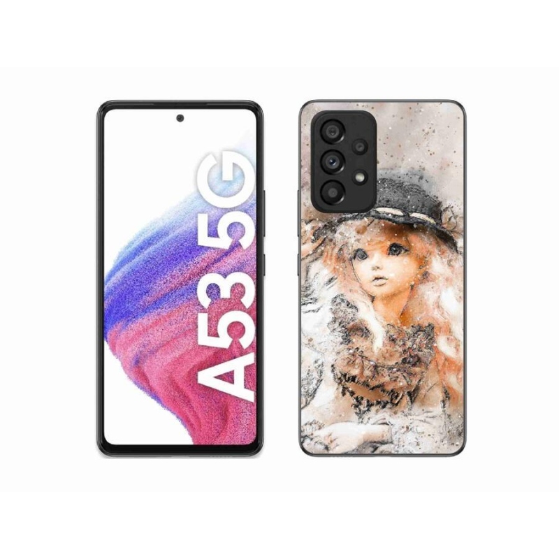 Gelový kryt mmCase na mobil Samsung Galaxy A53 5G - holčička s kloboukem