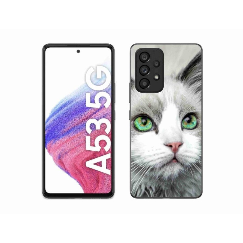 Gelový kryt mmCase na mobil Samsung Galaxy A53 5G - kočičí pohled