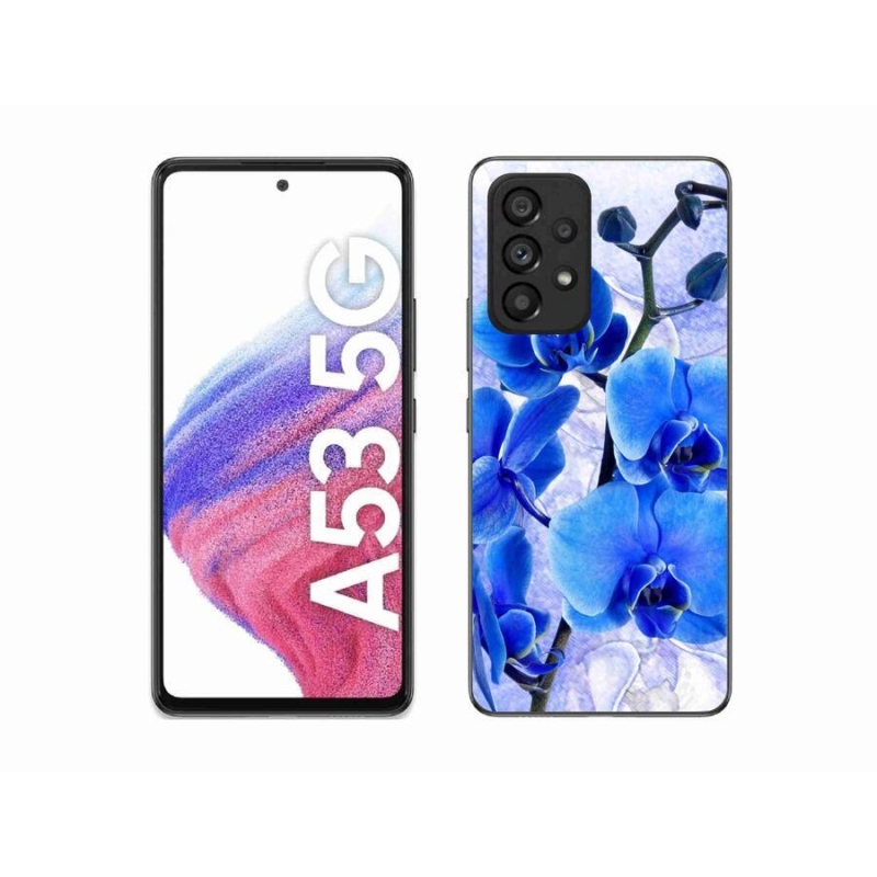 Gelový kryt mmCase na mobil Samsung Galaxy A53 5G - modré květy