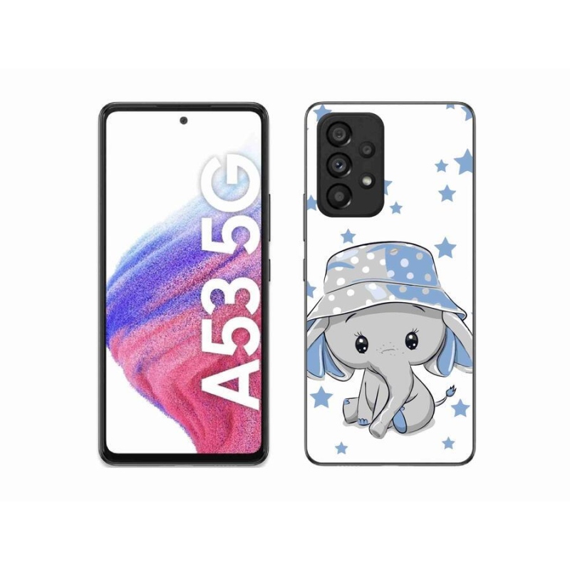 Gelový kryt mmCase na mobil Samsung Galaxy A53 5G - modrý slon