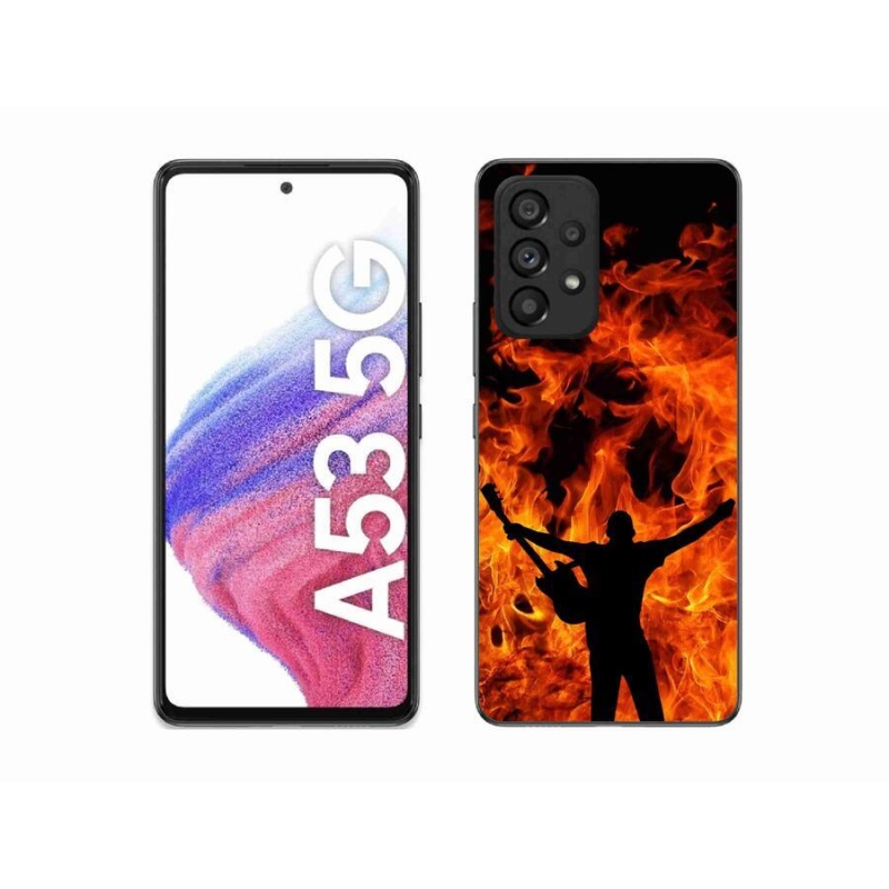 Gelový kryt mmCase na mobil Samsung Galaxy A53 5G - muzikant a oheň
