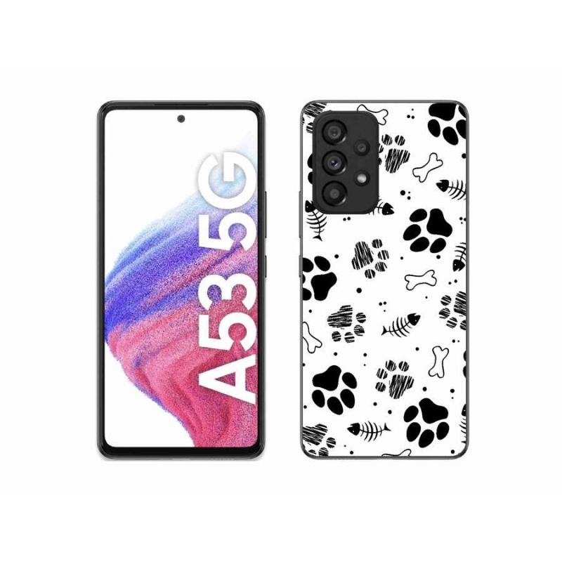Gelový kryt mmCase na mobil Samsung Galaxy A53 5G - psí tlapky 1