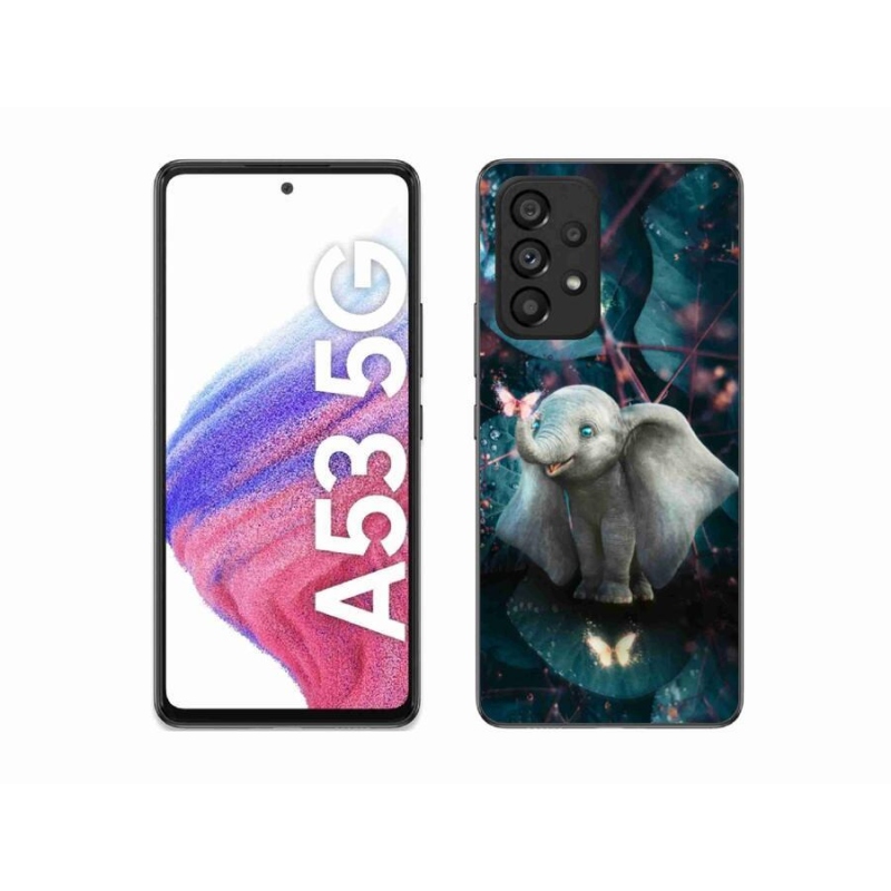 Gelový kryt mmCase na mobil Samsung Galaxy A53 5G - roztomilý slon