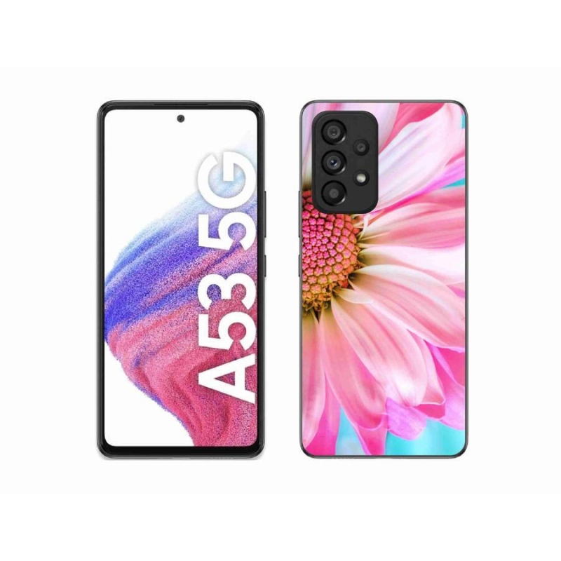 Gelový kryt mmCase na mobil Samsung Galaxy A53 5G - růžová květina