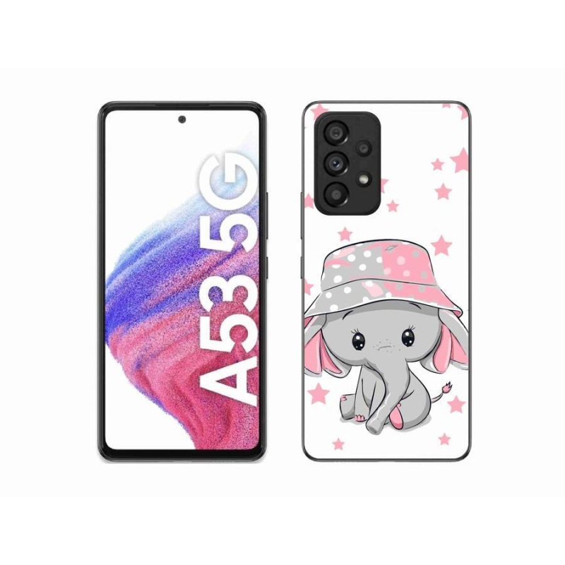 Gelový kryt mmCase na mobil Samsung Galaxy A53 5G - růžový slon