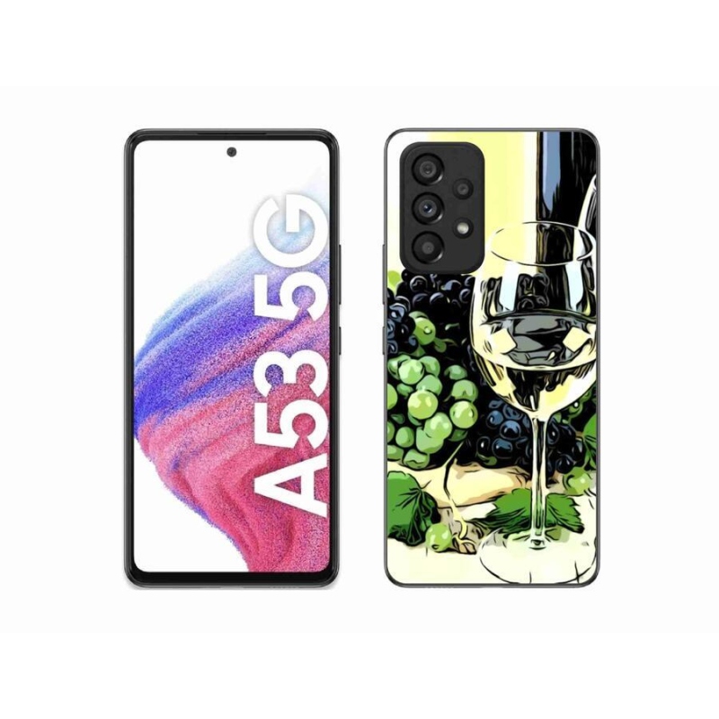 Gelový kryt mmCase na mobil Samsung Galaxy A53 5G - sklenka vína
