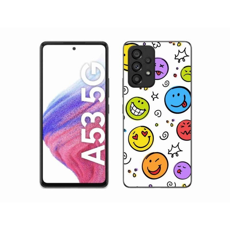 Gelový kryt mmCase na mobil Samsung Galaxy A53 5G - smajlíci
