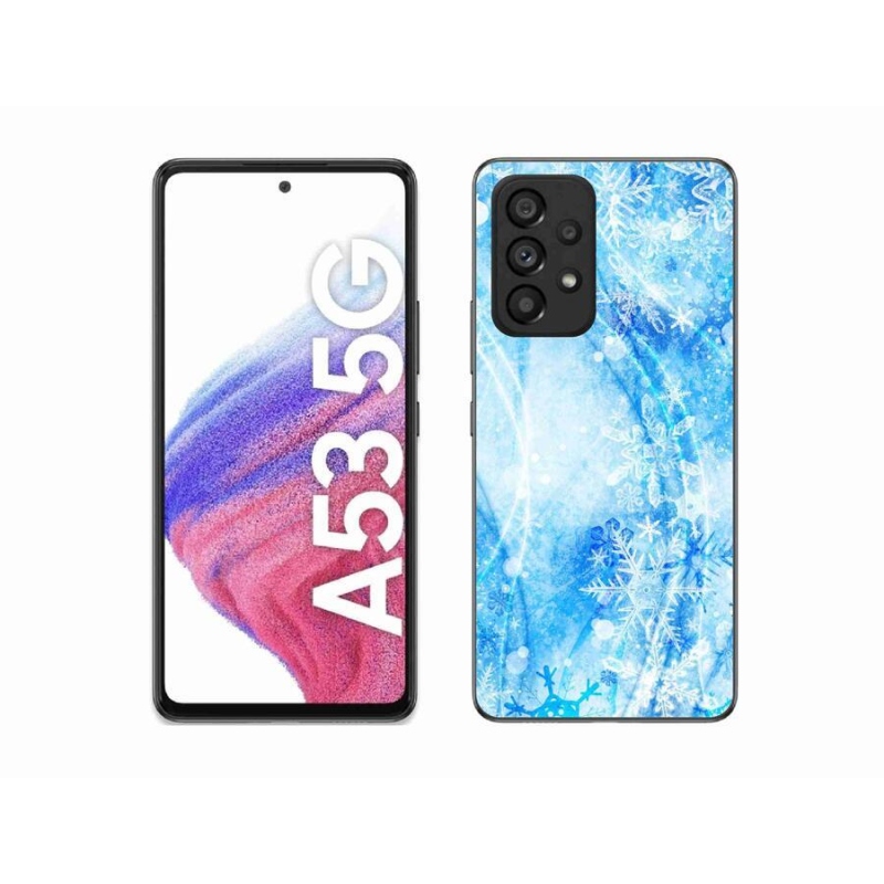 Gelový kryt mmCase na mobil Samsung Galaxy A53 5G - sněhové vločky