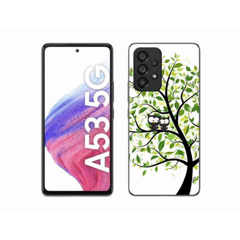 Gelový kryt mmCase na mobil Samsung Galaxy A53 5G - sovičky na stromě