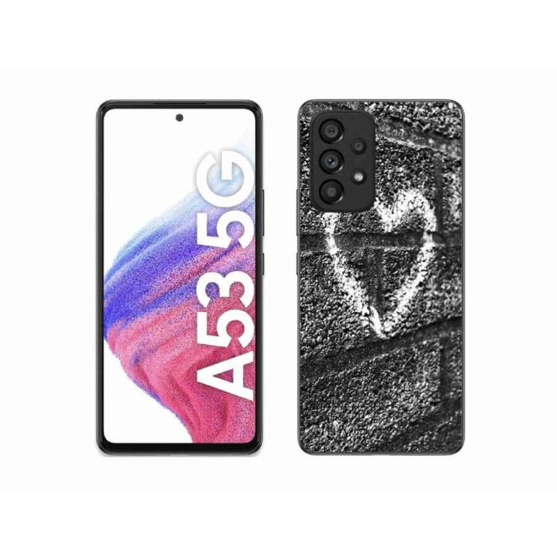 Gelový kryt mmCase na mobil Samsung Galaxy A53 5G - srdce na zdi