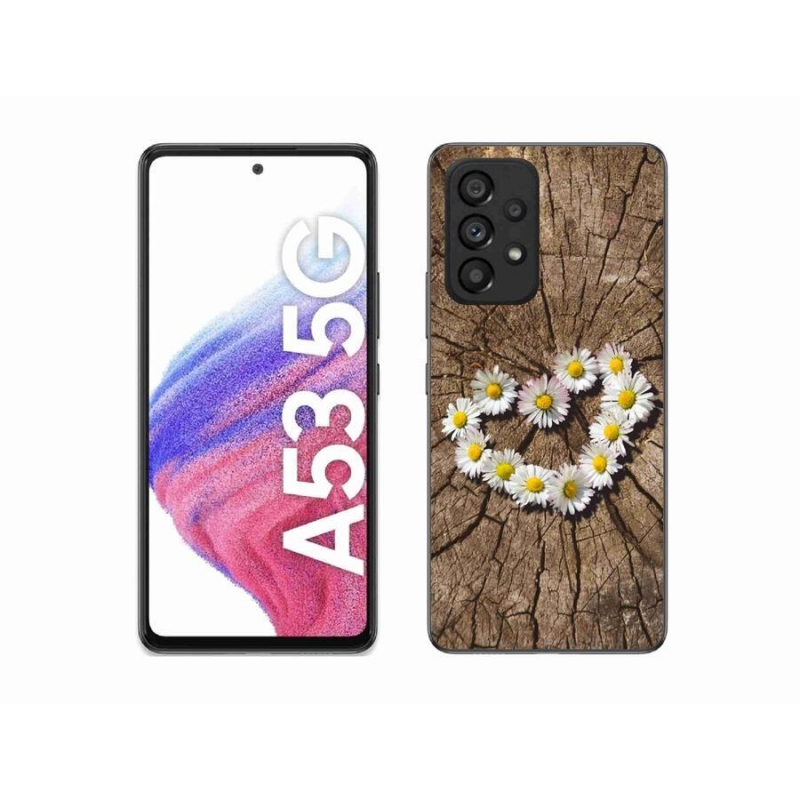 Gelový kryt mmCase na mobil Samsung Galaxy A53 5G - srdce z kopretin