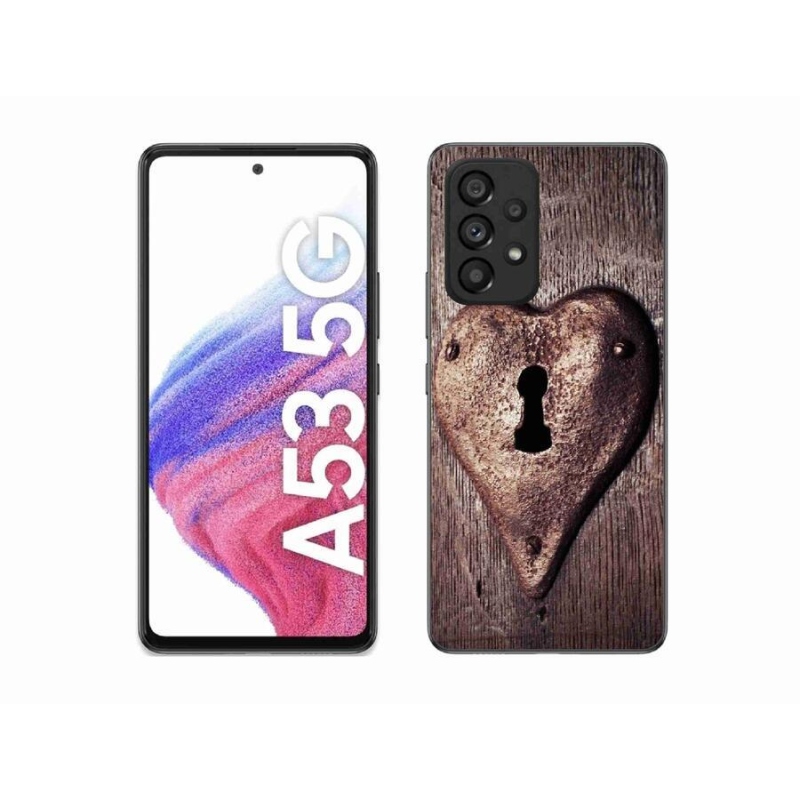 Gelový kryt mmCase na mobil Samsung Galaxy A53 5G - zámek ve tvaru srdce