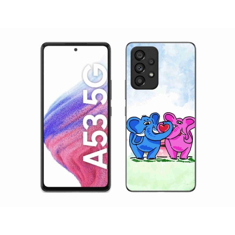 Gelový kryt mmCase na mobil Samsung Galaxy A53 5G - zamilovaní sloni
